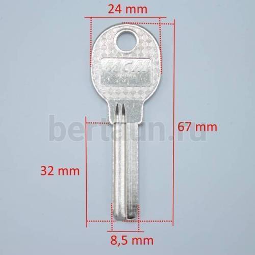 Заг.для ключ. MCM SMT 8,6*32мм стор. AP-1D BRONSTA Е-304 верт. № 479