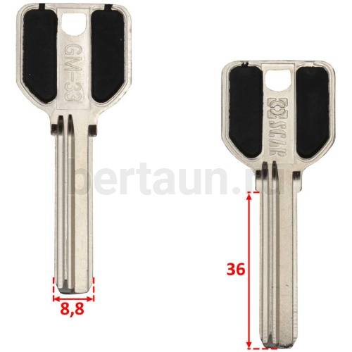 Заг.для ключ. GM 33  MCM-6D/MCM2( MSM нов38мм верт3 паза) ящ 284 (6706)№239