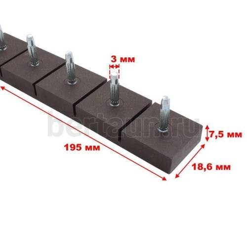Полоса - штырь № 3  ОСЬМИНОГ (5 пар) №2  СРЕДНЯЯ коричн.