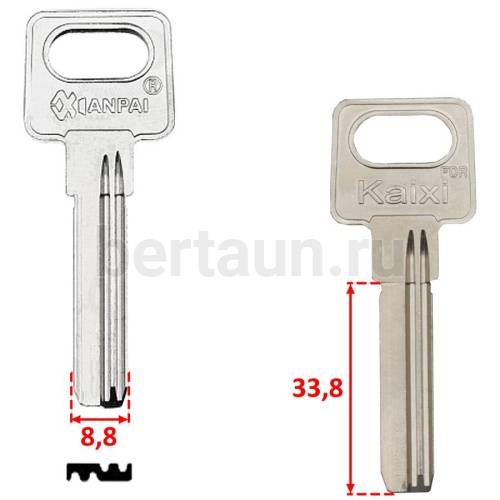 Заг.для ключ. KAIXI-1х2 паза(9,0*34мм) верт. № 65 