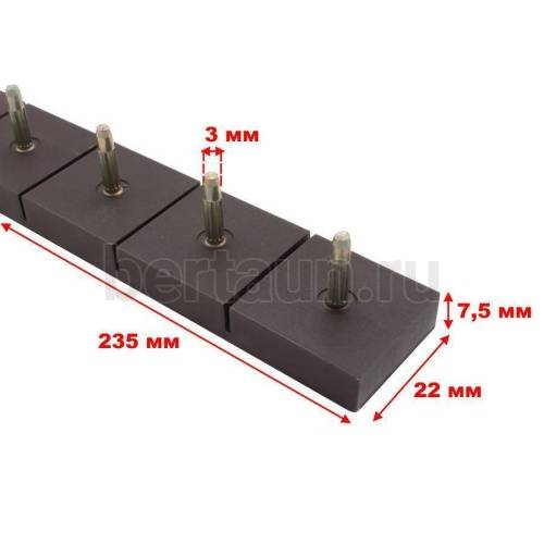 Полоса - штырь № 4  ОСЬМИНОГ (5 пар) №3  ШИРОКАЯ коричн.