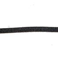 Резинка босоножная в кожаной оплетке 6 мм чёрная  цв.№ 7 Италия