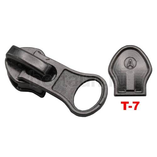 Замок-бегунок №197 спираль Т7 нижний ОБРАТКА BERT тём .никель 