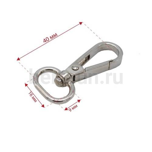 Карабин №144 металический карабин для сумки GFM СS-700 16 мм никель