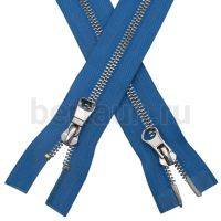 МОЛНИЯ №333 КУРТОЧНАЯ ИТАЛИЯ Т5 метал.никель 100 см 2 замка голубой (331)