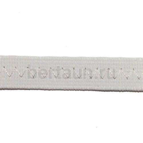 Резинка босоножная в кожаной оплетке 15 мм белая цв.№ 6 Италия