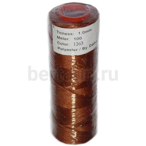 Нитки вощеные №72 d1мм 100м.для ручной прошивки св.кор 1263 DAFNA Нитки вощеные №72 d1мм 100м.для ручной прошивки св.кор 1263 DAFNA