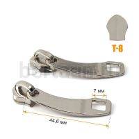 Замок-бегунок № 75 спир Т8 ЧЕМОДАН  с ушками лев+прав никель