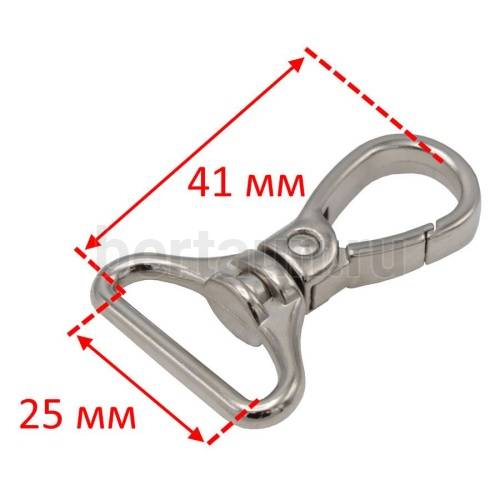 Карабин № 37 метал. д/сумок LT 1875 25 мм никель