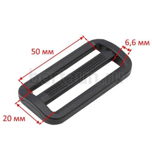 Рамка №107 сумочная двойная "пятистенка" 50 мм 0016/2886 пластик черный 10шт/упак