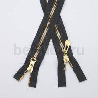 МОЛНИЯ № 31 КУРТОЧНАЯ ИТАЛИЯ Т5 метал.золото 100 см 2 замка т.серый