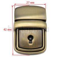 Замок портфельный №127 C148 BERT/ А 0605 LT антик