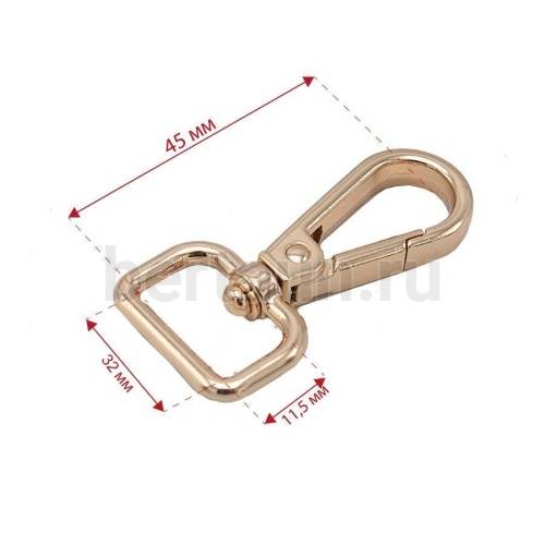 Карабин №146 металический карабин для сумки GFM 140428 20 мм золото