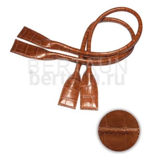Ручки сумочные готовые 65см № 20 полиурет. св.корич. крокодил