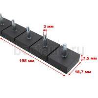 Полоса - штырь № 3  ОСЬМИНОГ (5 пар) №2 СРЕДНЯЯ черная