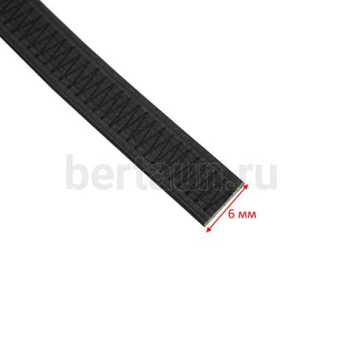 Резинка босоножная в кожаной оплетке 6 мм черная Италия
