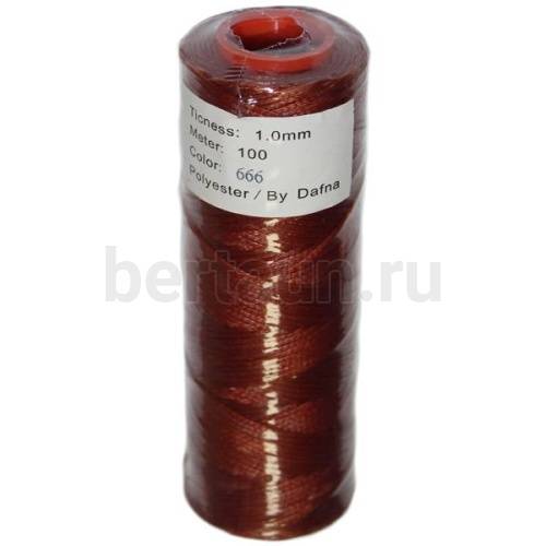 Нитки вощеные №89 d1мм 100м.для ручной прошивки РЫЖИЙ 666 DAFNA