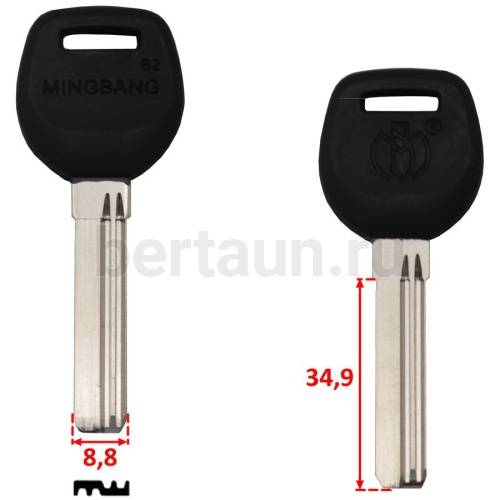 Заг.для ключ. BAODEAN 2 пазы правый 38мм верт.  №379