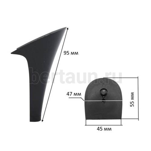 Каблуки №  72 LY 8020 черный лаковый столбик (высота  9,5см)