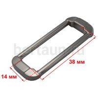 Рамка № 42 щель квадратная сумочная ХВ -С0068 (#4270) 14*38мм  никель ЛТ