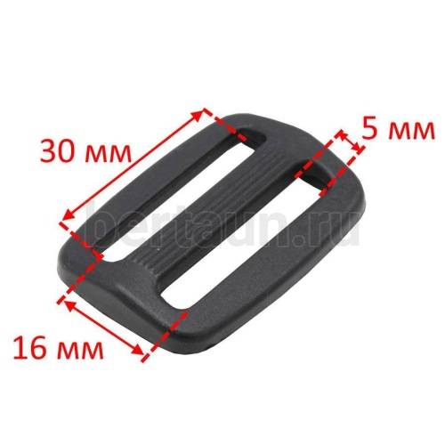 Рамка №101 сумочная двойная "пятистенка" 30 мм пластик черный 10шт/упак