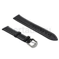 Ремешки для часов №132  КОЖА HIGHTONE #326 (20мм черн.крок.мат+ белая нить)