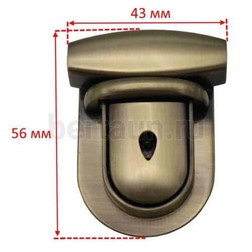 Замок портфельный № 68 С621 BERT антик