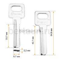 Заг.для ключ. KAIXI-1D_X_ 2 паза(9,0*34мм) верт. № 623 E027