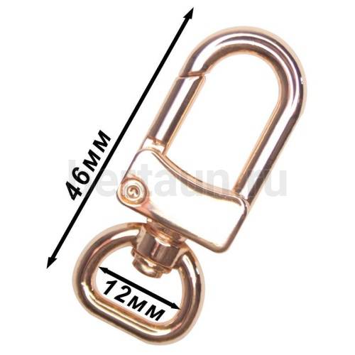 Карабин №188  метал. д/сумок FCD Н064 12 мм золото