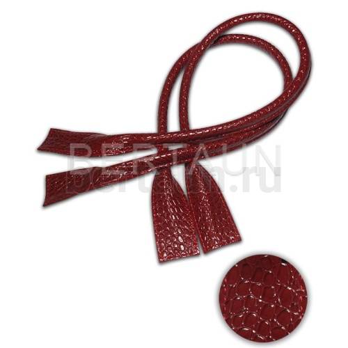 Ручки сумочные готовые 65см № 33 полиурет. красный крокодил