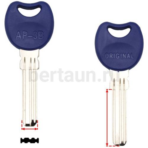 Заг.для ключ. AP АПЕКС-5 (вертикалка 3 паза длинный (K-4KC-LONG) пластиковая голова  № 71 