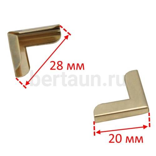 Фурнитура №88 LT уголок КД 0009 золото 10 шт/ упак