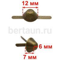 Ножка №19  Пукля  K 3130 Д  12*6 (PJ 00010) роллинг антик/ LT (10 шт/упак)