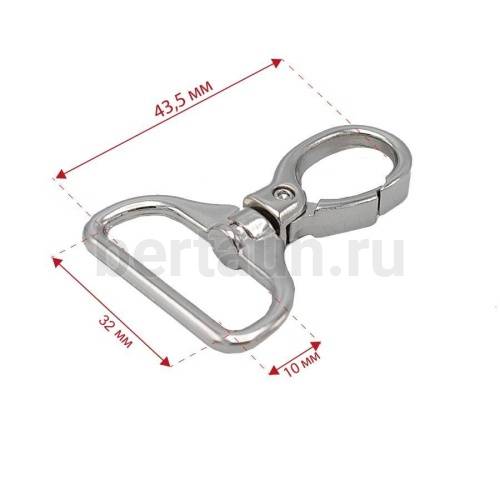 Карабин №141 металический карабин для сумки GFM 140182 32 мм никель