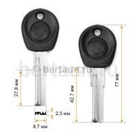 Заг.для ключ. BAODEAN 2 пазы  левый 28 мм PLANETA (DF-A40) бронь №520  