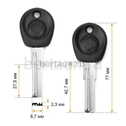 Заг.для ключ. BAODEAN 2 пазы  левый 28 мм PLANETA (DF-A40) бронь №520  