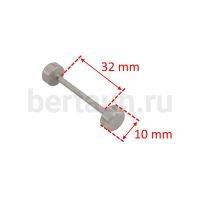 Ручкодержатель №33 штанга-гантелька для сумок 32 мм никель