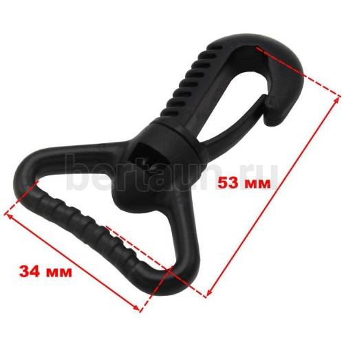 Карабин №130  пласт. д/сумок 30-32 мм G 5003 (MF G 509) черный 10 шт/упак