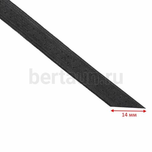 Резинка босоножная в кожаной оплетке 14 мм черная  Италия