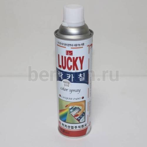 Краска № 15 аэрозоль "LUCKY" 400 мл № 310 белая мат