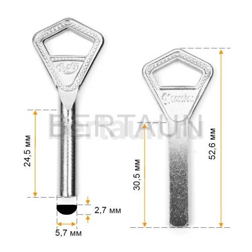 Заг.для ключ. ABL-1_AB1_AY1_S11ABY_(Н-139)Abloy Латунь №711