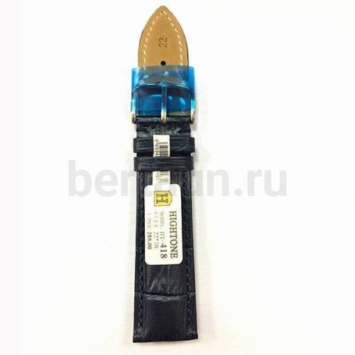 Ремешки для часов № 89  КОЖА HIGHTONE #419  ( 22мм., т.кор) белая нить