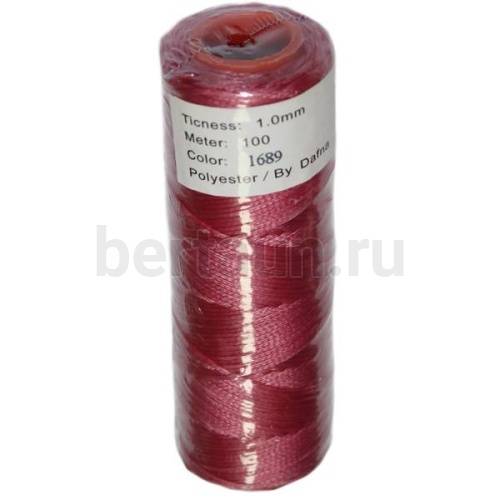 Нитки вощеные №77 d1мм 100м.для ручной прошивки розовый 1689 DAFNA