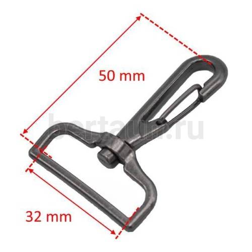 Карабин № 26 метал. д/сумок 32 мм арт.485 ИС/ZH485 тем.никель