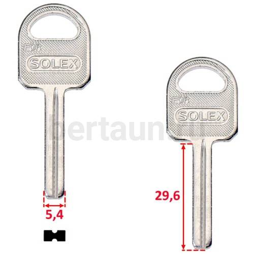 Заг.для ключ. SOLEX Финка квадрат с пазом 33мм (длин.тоненький) №374 (НЕ латунь)