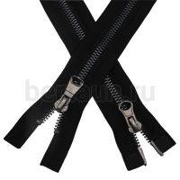 МОЛНИЯ №332 КУРТОЧНАЯ ИТАЛИЯ Т5 метал.темный никель 80 см 2 замка черный (322)