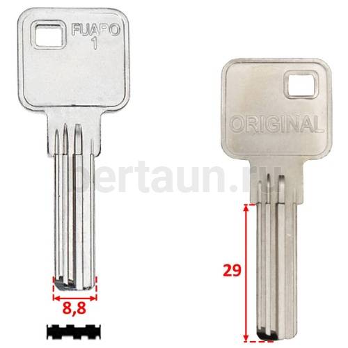 Заг.для ключ. FUARO-1(BUL1-jma) (9*28мм) 4 пазы №279 