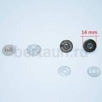 Кнопка №19 магнитная 14 мм никель (5 шт/уп) ТМЛ