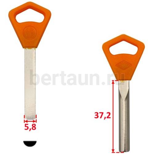 Заг.для ключ. ОБЛОЙ X_X_ AY30_X_Abloy пластик, Белая латунь,удлин.цветные №328