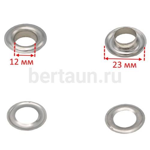 Блочка и  люверс  №45 D 12 мм никель  (500 шт/уп)